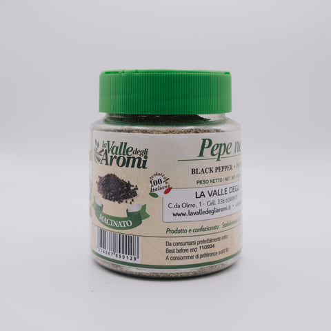 Pepe nero macinato in barattolo da 150 grammi